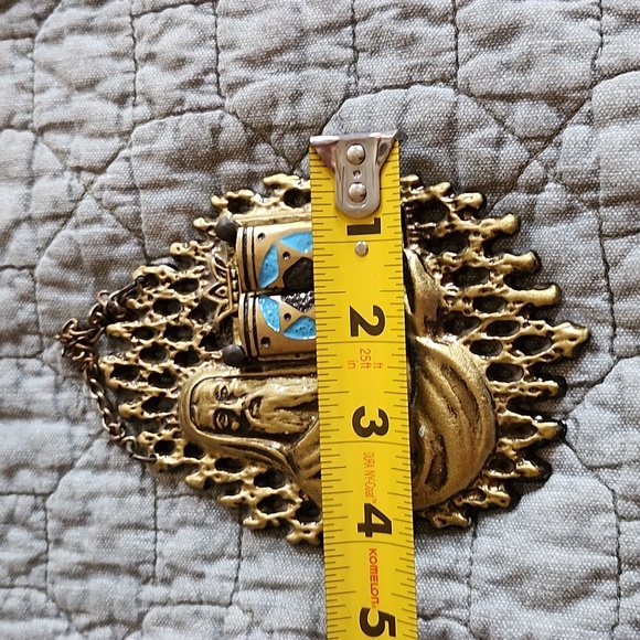 Jewish Judaica Moses Holding Ten Commandments Metal Wall Hanger, Israel - Picture 6 of 7